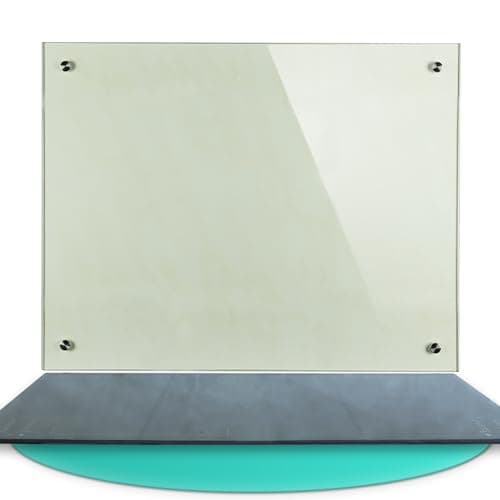 Melko - Spritzschutz Küchenrückwand aus 6 mm ESG-Sicherheitsglas - Anti-spritz Herdblende für Küche, Herd & Fliesen - Hitzebeständige Glasplatte inkl. Befestigungsset & Schrauben - 80x40 cm Klarglas