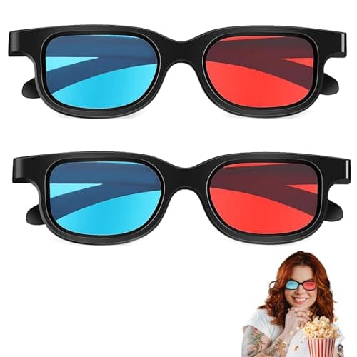 2 Stücke 3D Brille,3D Brillen,3D Brille Für Fernseher,3D Brille Rot Blau,3D-Anaglyphenbrille,Rot Blau Brille,Für Filme,Pc-Spiele,Lichtshows,Heimkinos,Urlaubspartys