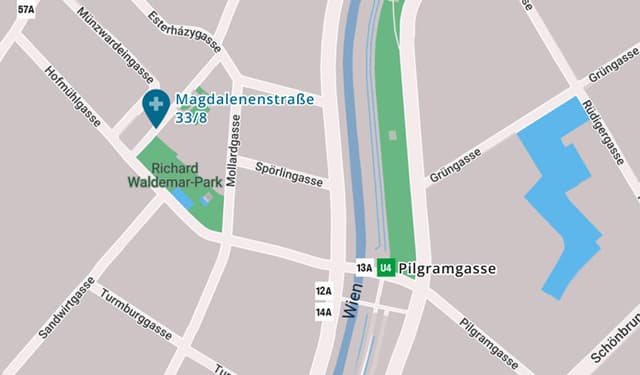 Praxis Standort von Dermatologie Dr. Kornelia Vigl für Mobil