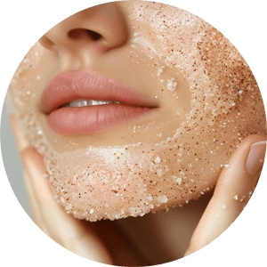 Person die von einem Hautarzt eine professionelle kosmetische Gesichsbehandlung (z.B. Peeling) in einer Hautarztpraxis erhält – umfassende Hautdiagnostik, moderne Behandlungsmethoden und ästhetische Verfahren für eine gesunde und strahlende Haut.