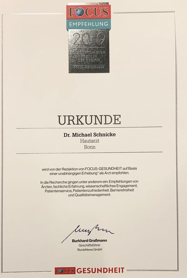 2019 empfohlener Arzt in der Region